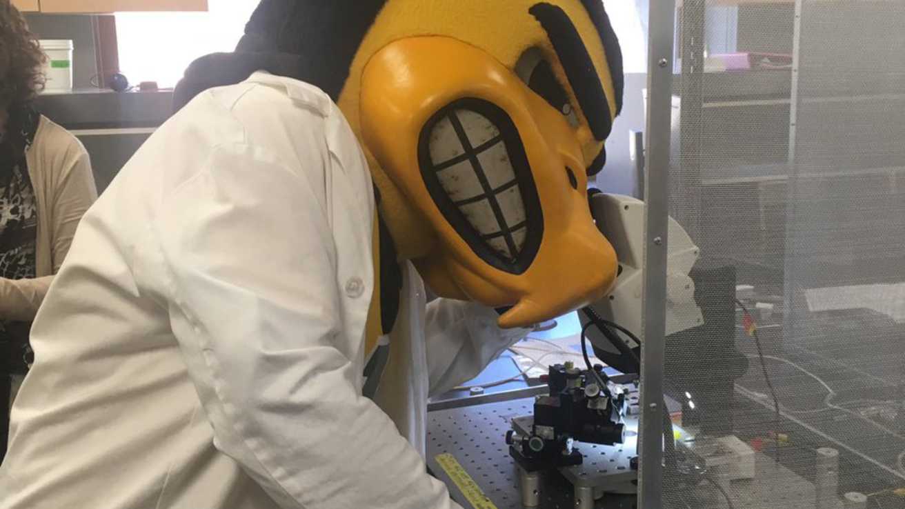 Herky in the lab